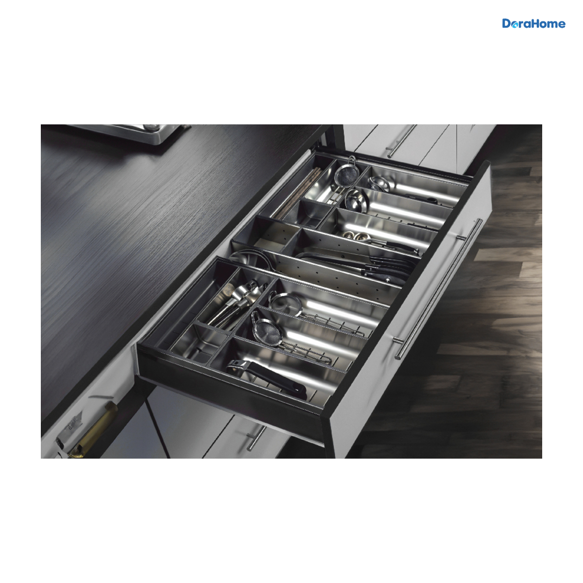 Khay chia dao muỗng nĩa bằng Inox GRANDX